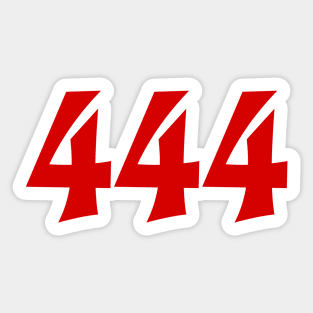 444 angel number red Sticker